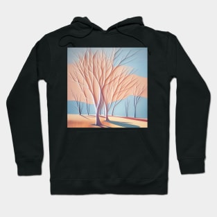 Winter Trees with Pastel Colors Hoodie